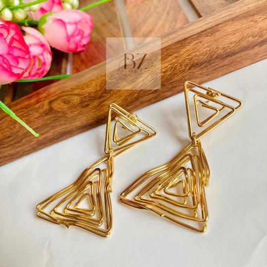 7.68CTW Diamond Triangle Shaped Earrings 18K White Gold