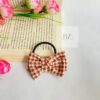Checked Bow Band Hair Tie - Image 3
