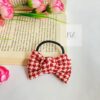 Checked Bow Band Hair Tie - Image 7