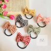 Checked Bow Band Hair Tie