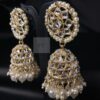 Royal Kundan Pearl Jhumkas - Image 2