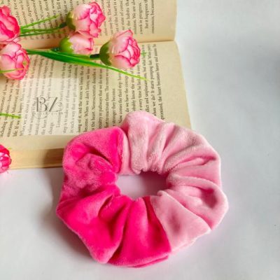 Flamingo velvet scrunchie